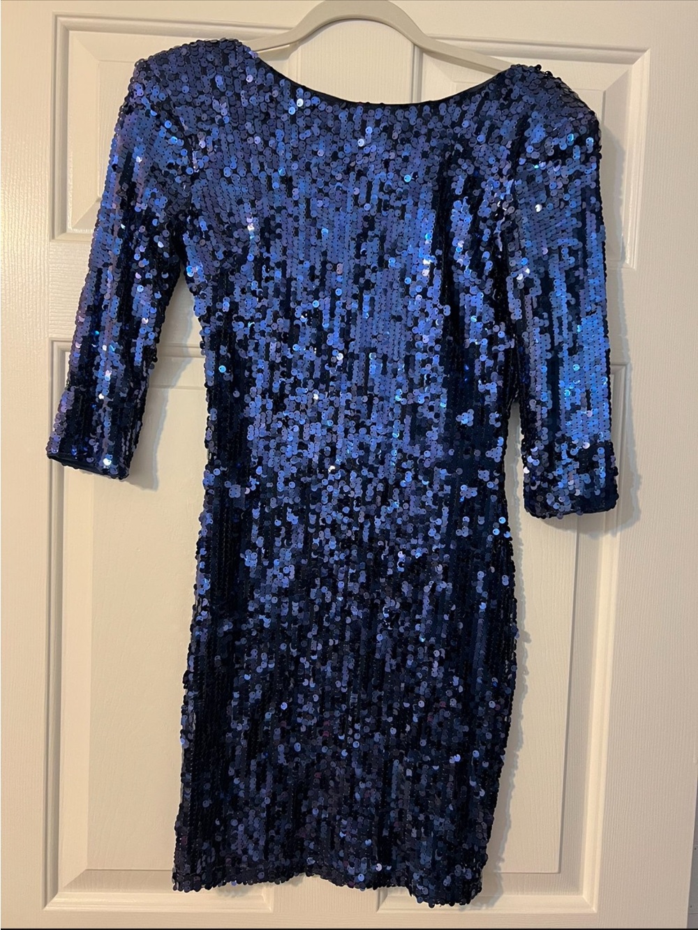 Blue Sequin Cocktail Dress - Elegant Party Dress